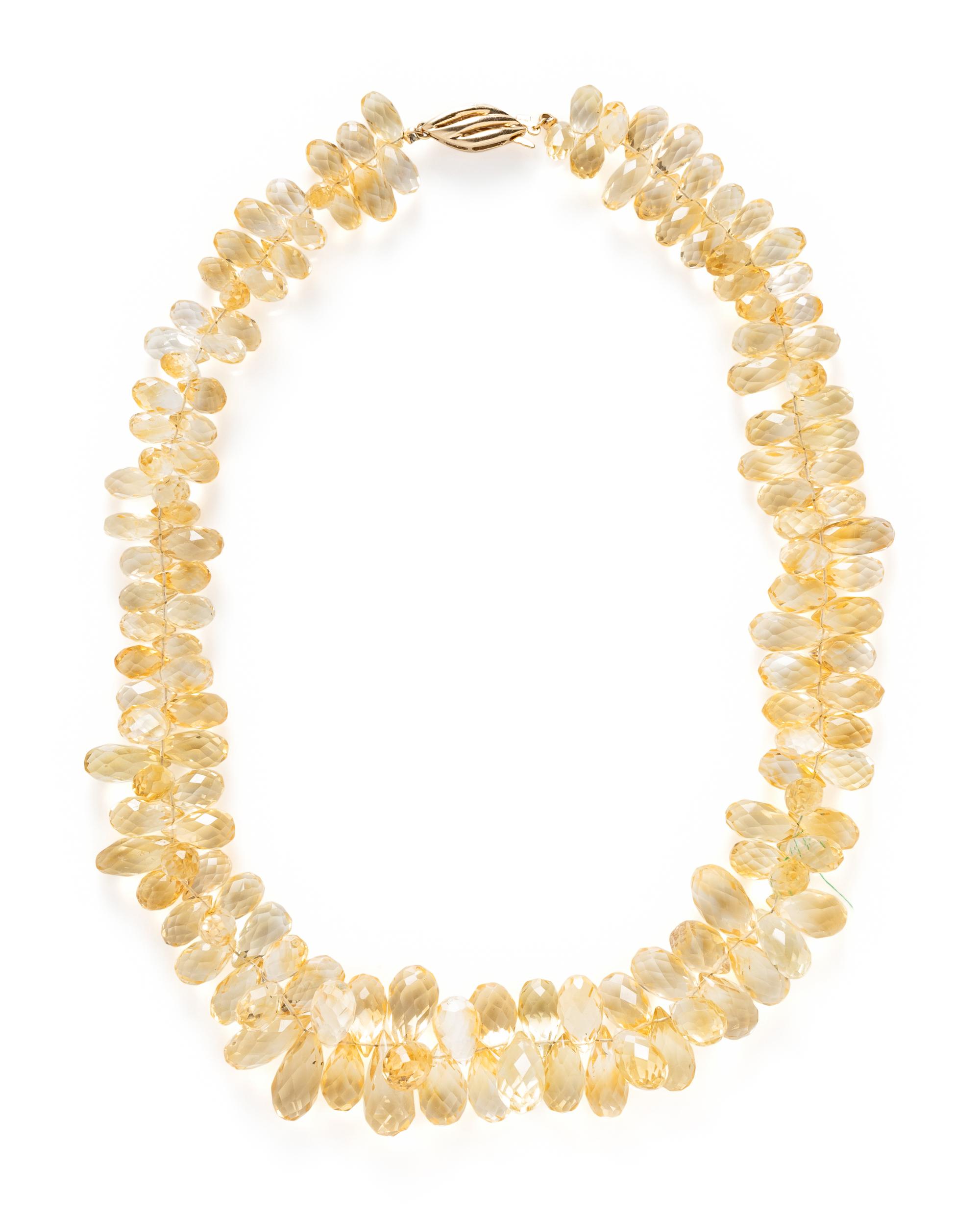 COLLECTION OF YELLOW GOLD AND CITRINE JEWELRY