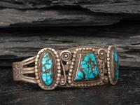 Navajo Silver and Turquoise Cuff Bracelet