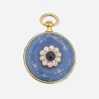 An 18K Ladies Bailey Banks & Biddle Enameled Pocket Watch c.1910