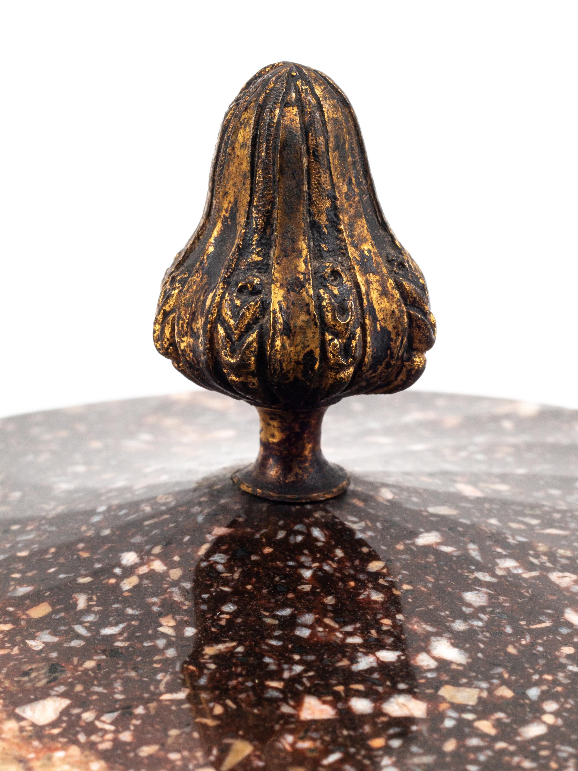 A Continental Faceted Porphyry Circular Box