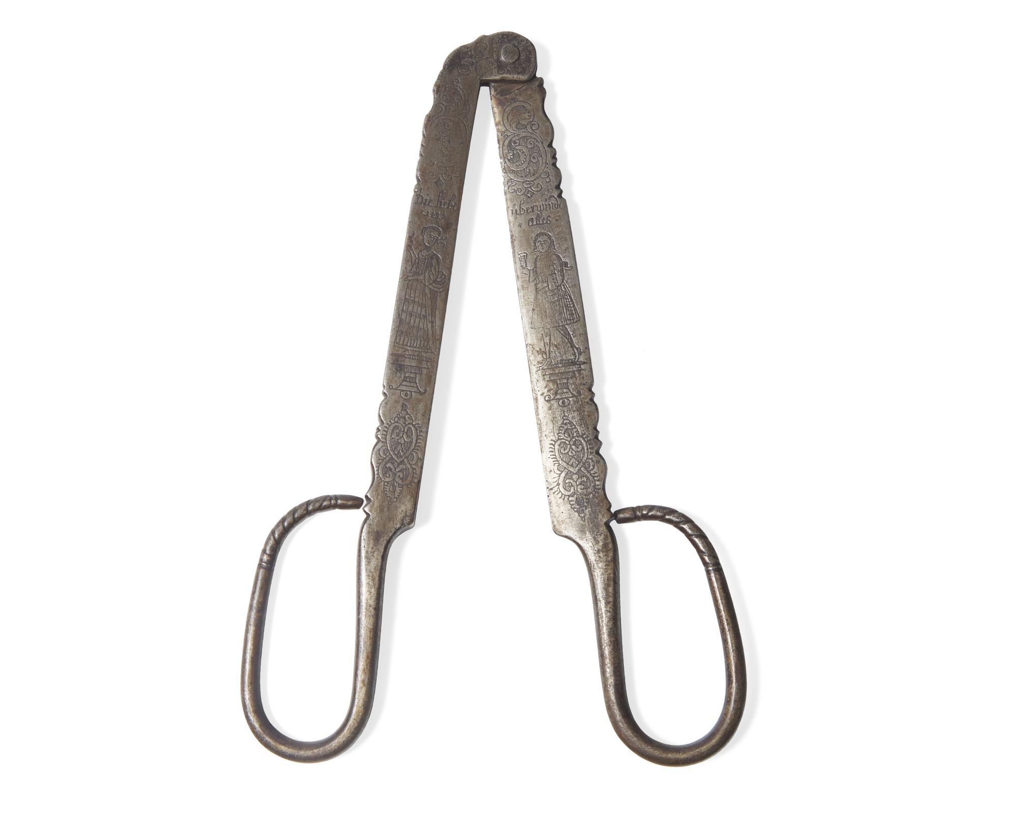A Rare Engraved Steel Sugar Nipper, German, Probably Nuremberg, 17th / Early 18th Century
