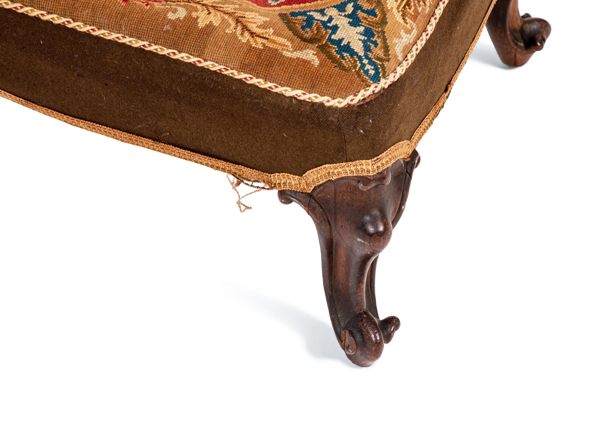 A Victorian Needlepoint-Upholstered Rosewood Prie-Dieu