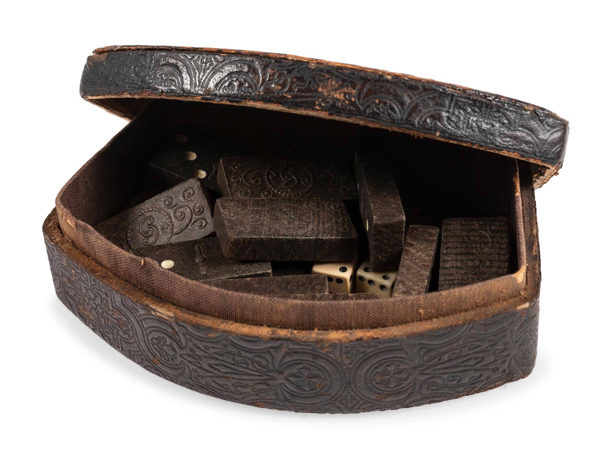 Civil War-era small hinged game box.