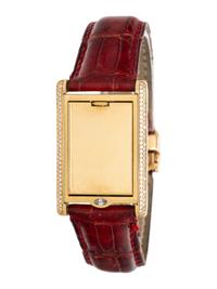 CARTIER, REF. 2506 18K YELLOW GOLD AND FACTORY DIAMOND 'TANK BASCULANTE' WATCH WITH CARTIER DEPLOYANT BUCKLE