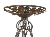 An Art Deco Wrought Iron and Glass Chandelier by Degue
