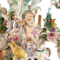 A Near Pair of Meissen Porcelain Chandeliers