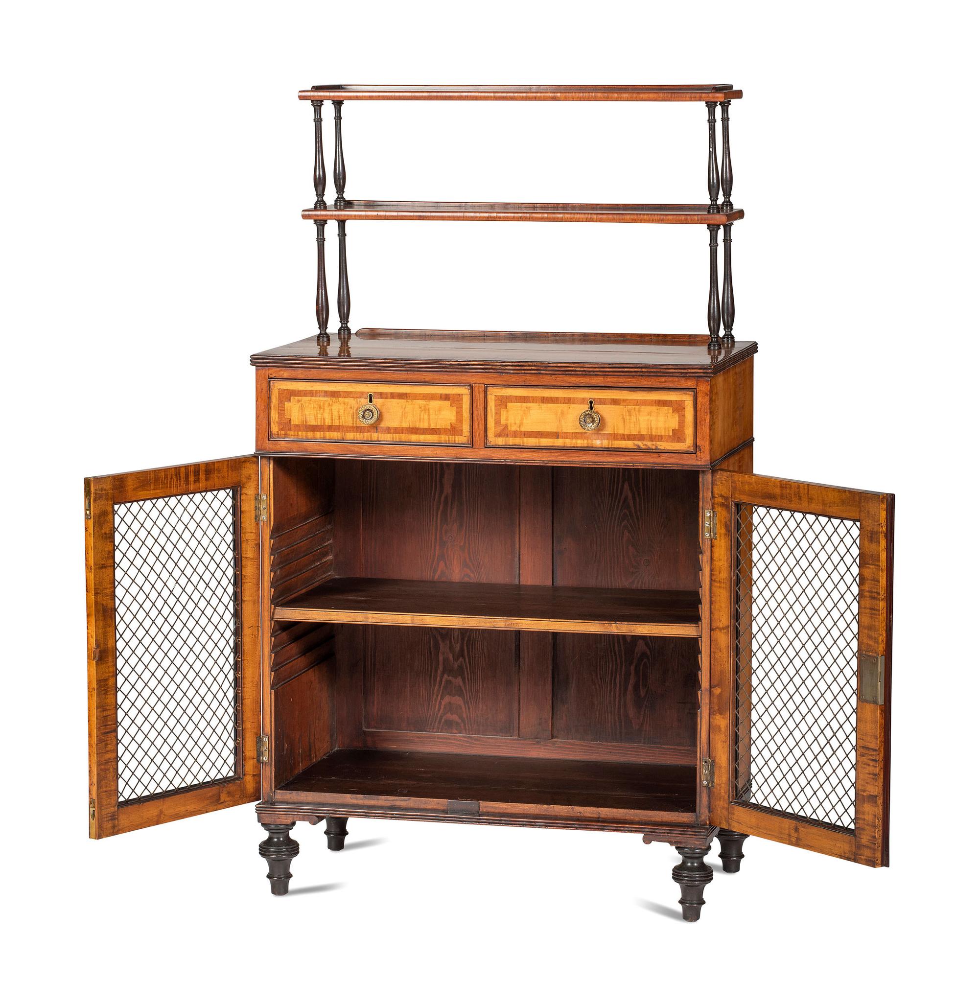A Regency Satinwood and Mahogany Chiffonier