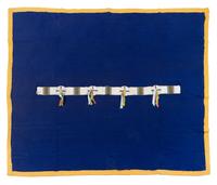Sioux Beaded Blanket Strip, on Wool Blanket