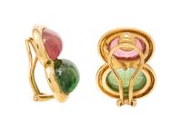 PINK AND GREEN TOURMALINE EARRINGS