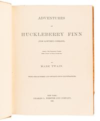 CLEMENS, Samuel Langhorne ("Mark Twain") (1835-1910). The Adventures of Huckleberry Finn . New York: Charles L. Webster & Company, 1885.