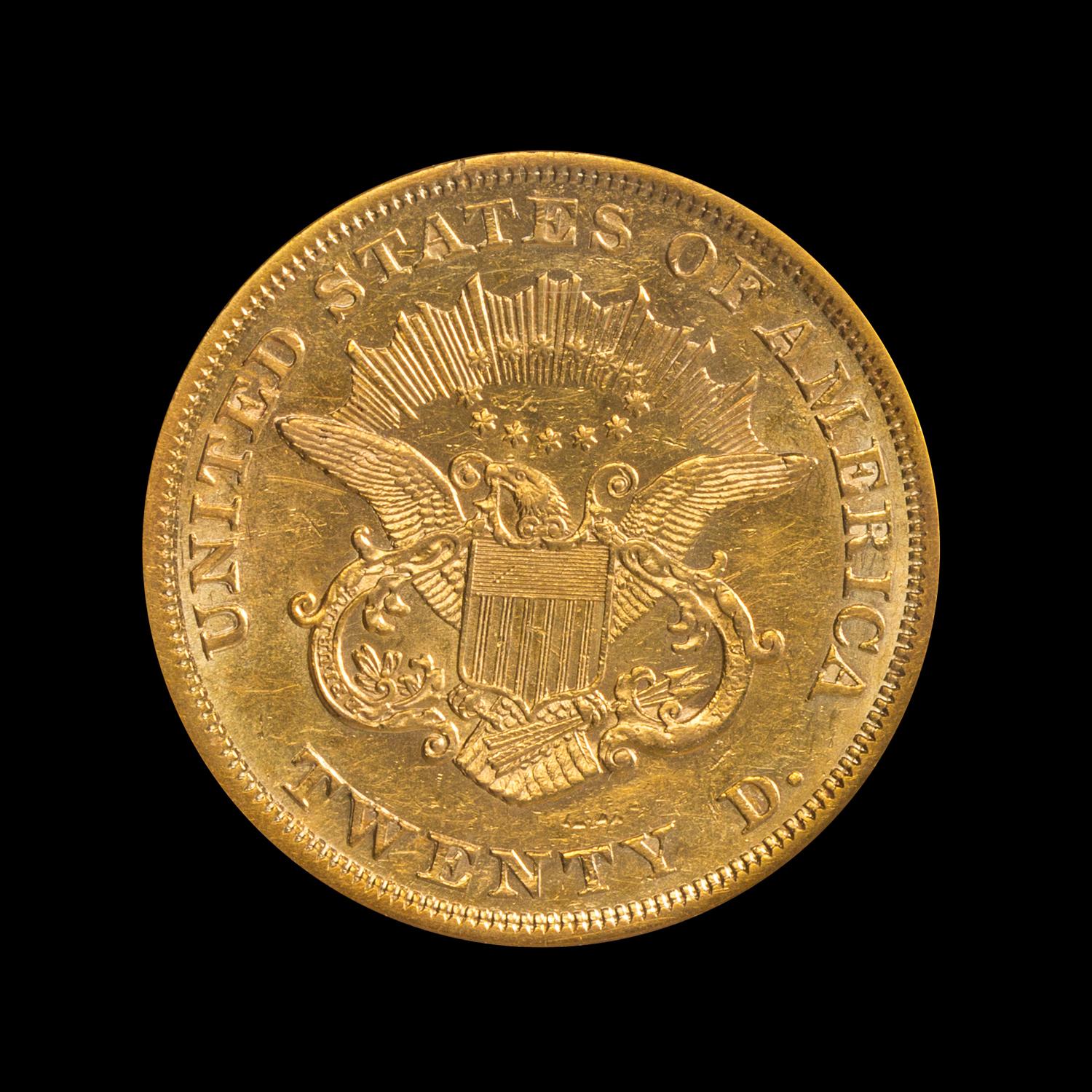 A United States 1858 Liberty Head $20 Gold Coin