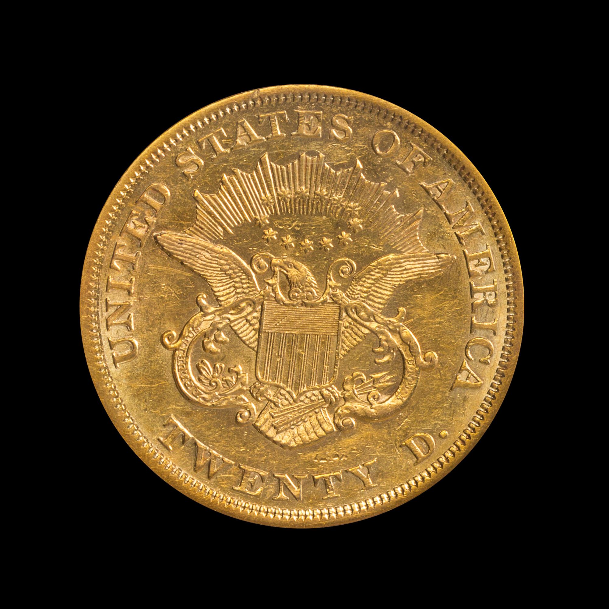 A United States 1858 Liberty Head $20 Gold Coin