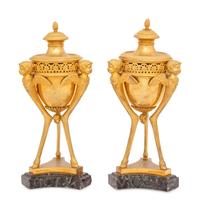 A Pair of French Gilt Bronze Brûle-Parfums