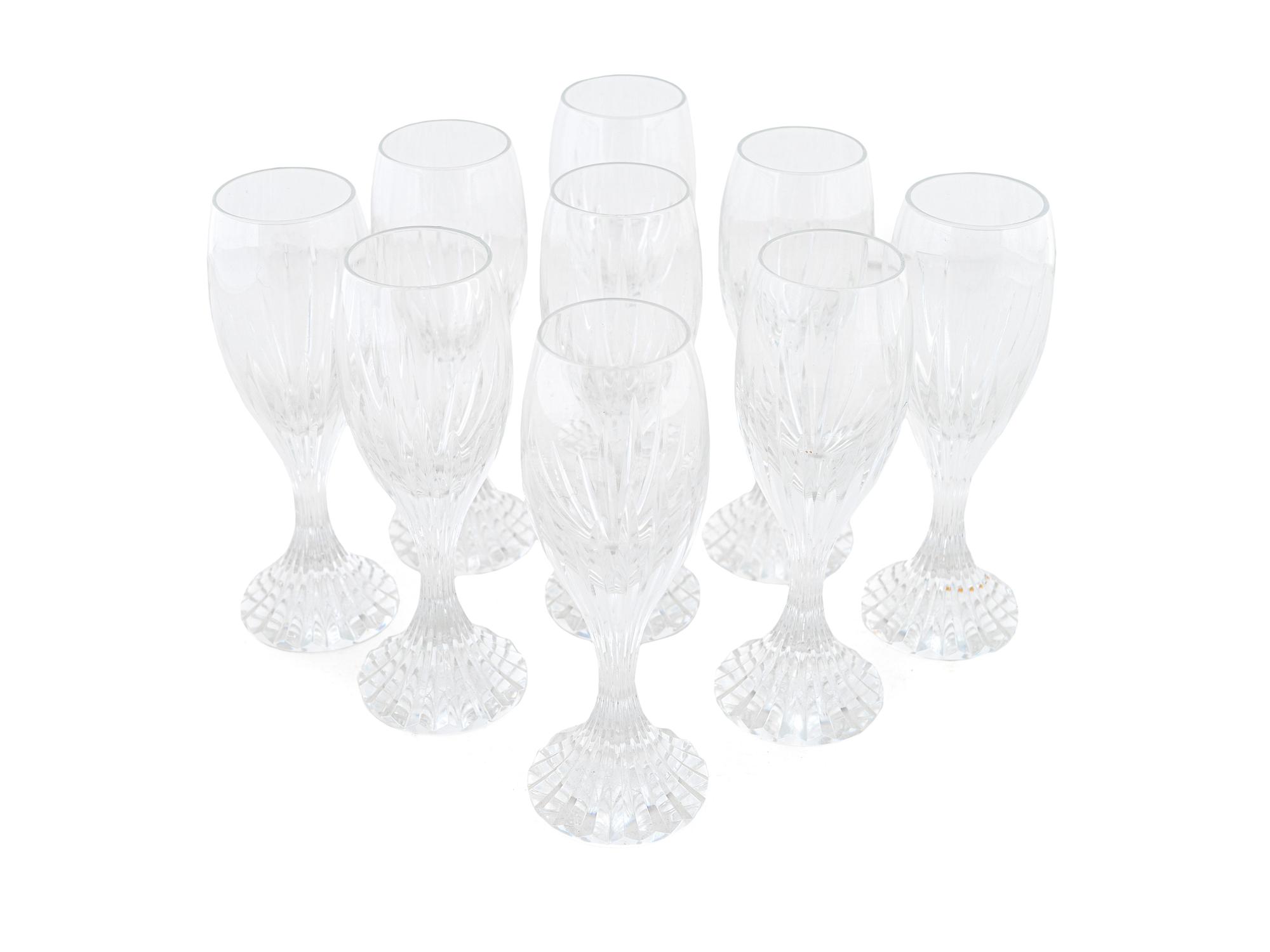 A Set of Nine Baccarat Cordials in the Massena Pattern