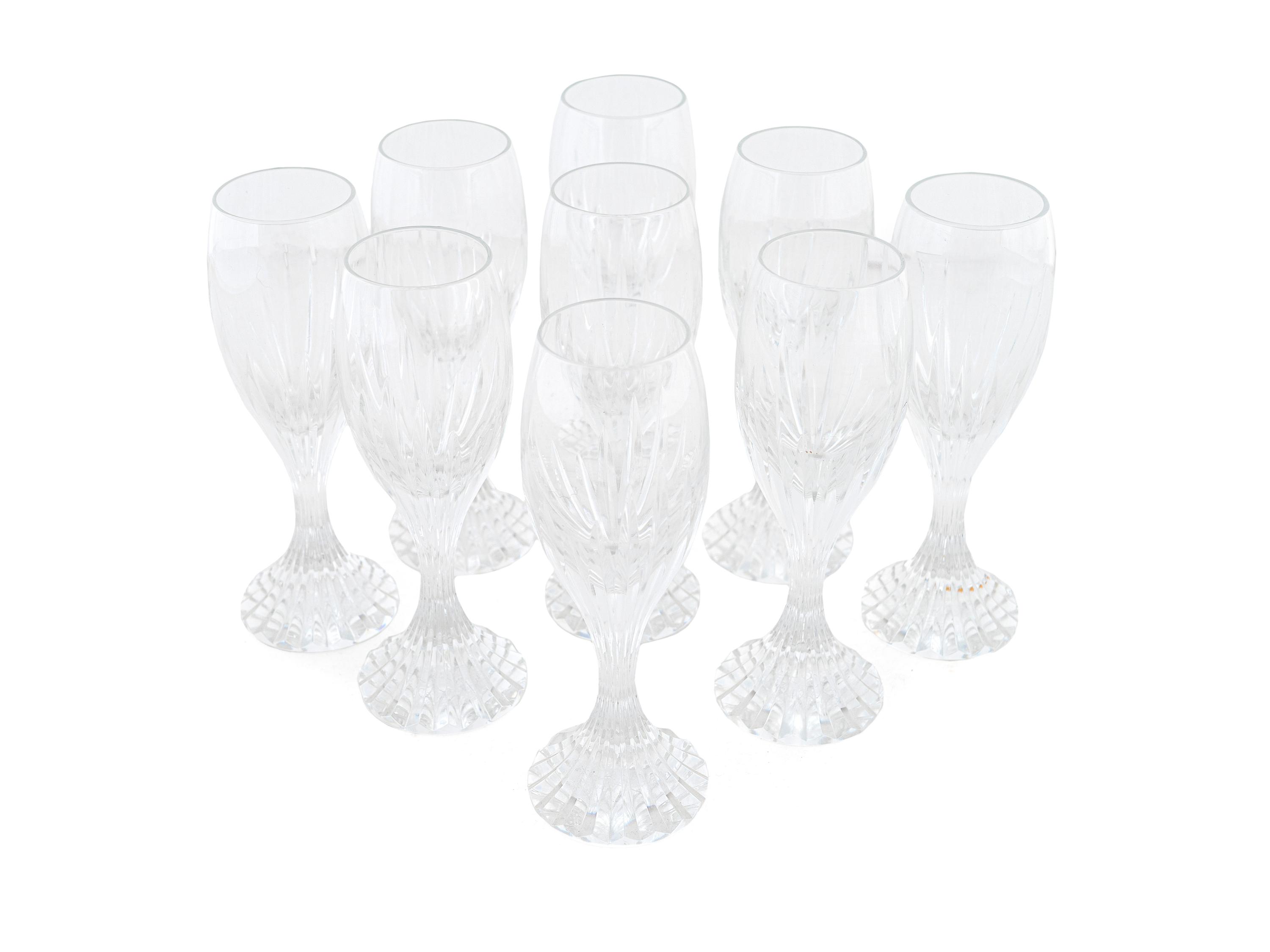 A Set of Nine Baccarat Cordials in the Massena Pattern
