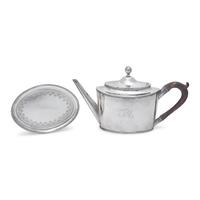 A Federal Silver Teapot and Associated Regency Tea Stand Belonging to Thomas (1762-1830) and Mary Haviland Franklin (1773-1854), John Vernon, New York City, (active 1761-1842) Circa 1793
