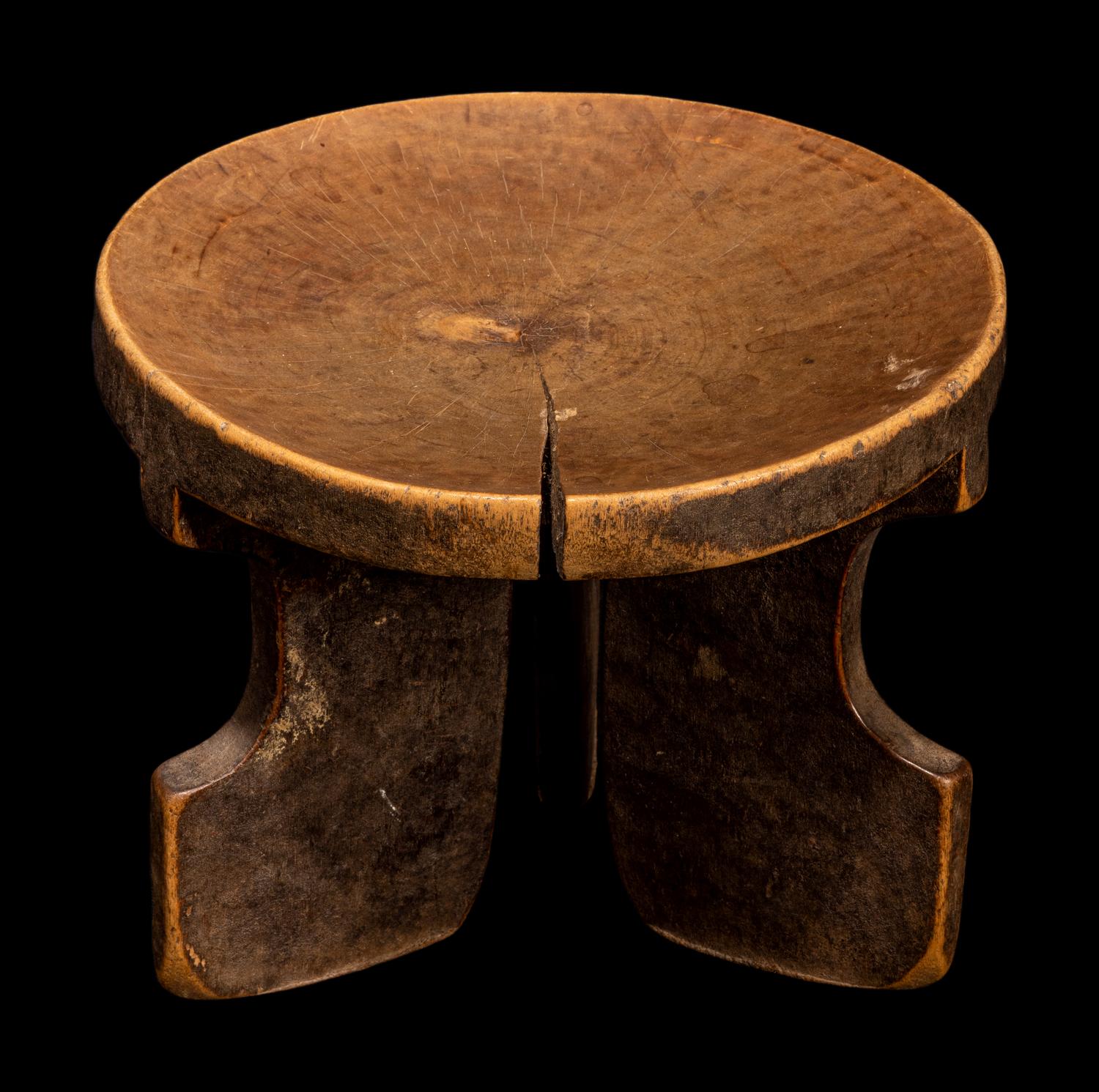 A Kamba Wood Tripod Stool