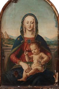 A French Painted and Parcel Gilt Shrine After Raphael