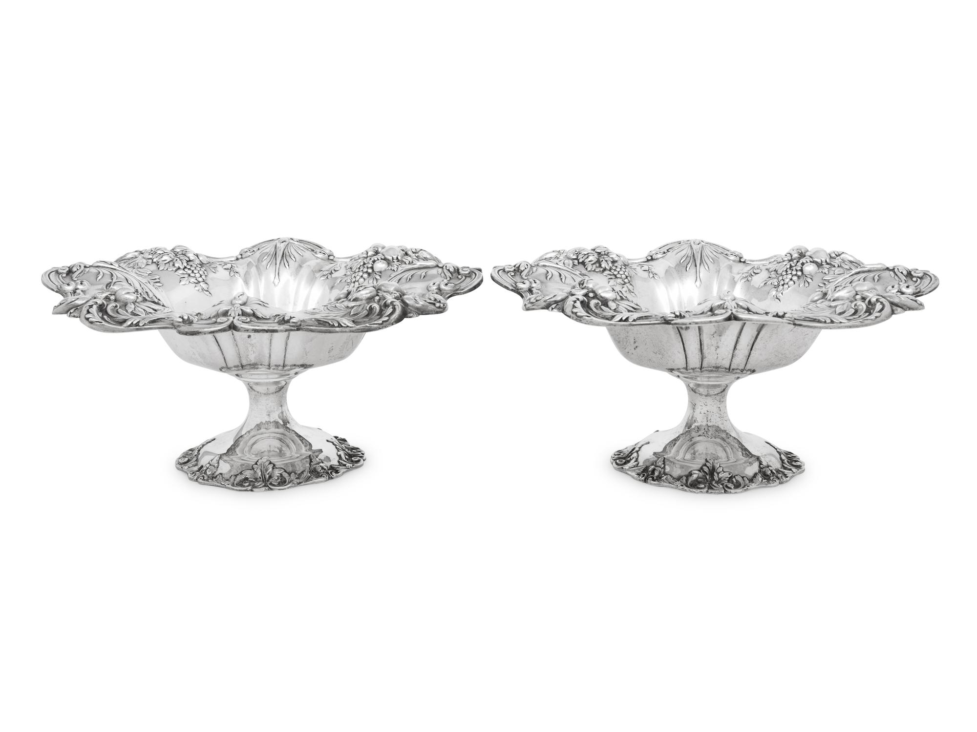 A Pair of Reed and Barton Francis I Silver Compotes