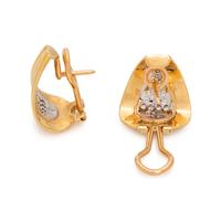 YELLOW GOLD AND DIAMOND EARCLIPS