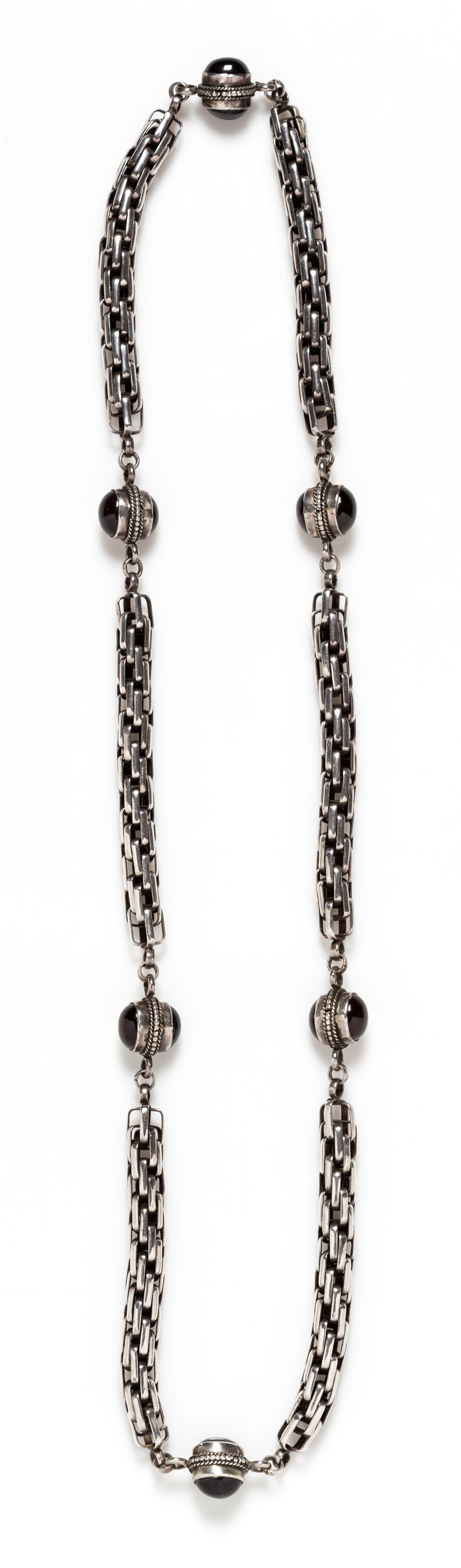 A Sterling Silver and Garnet Necklace, 73.00 dwts.