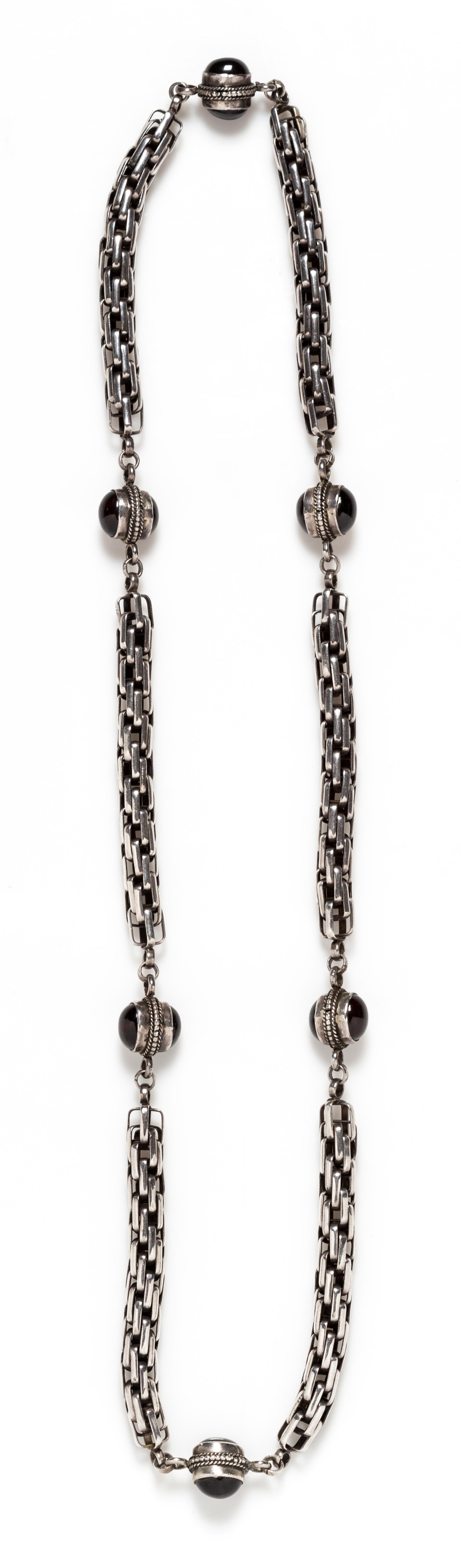 A Sterling Silver and Garnet Necklace, 73.00 dwts.