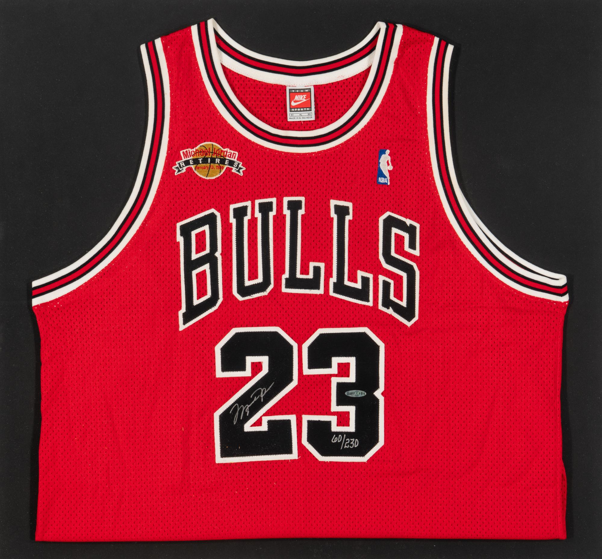 A Michael Jordan Signed Autograph Limited Edition 1999 Chicago Bulls Retirement Jersey (Upper Deck Authenticated)
