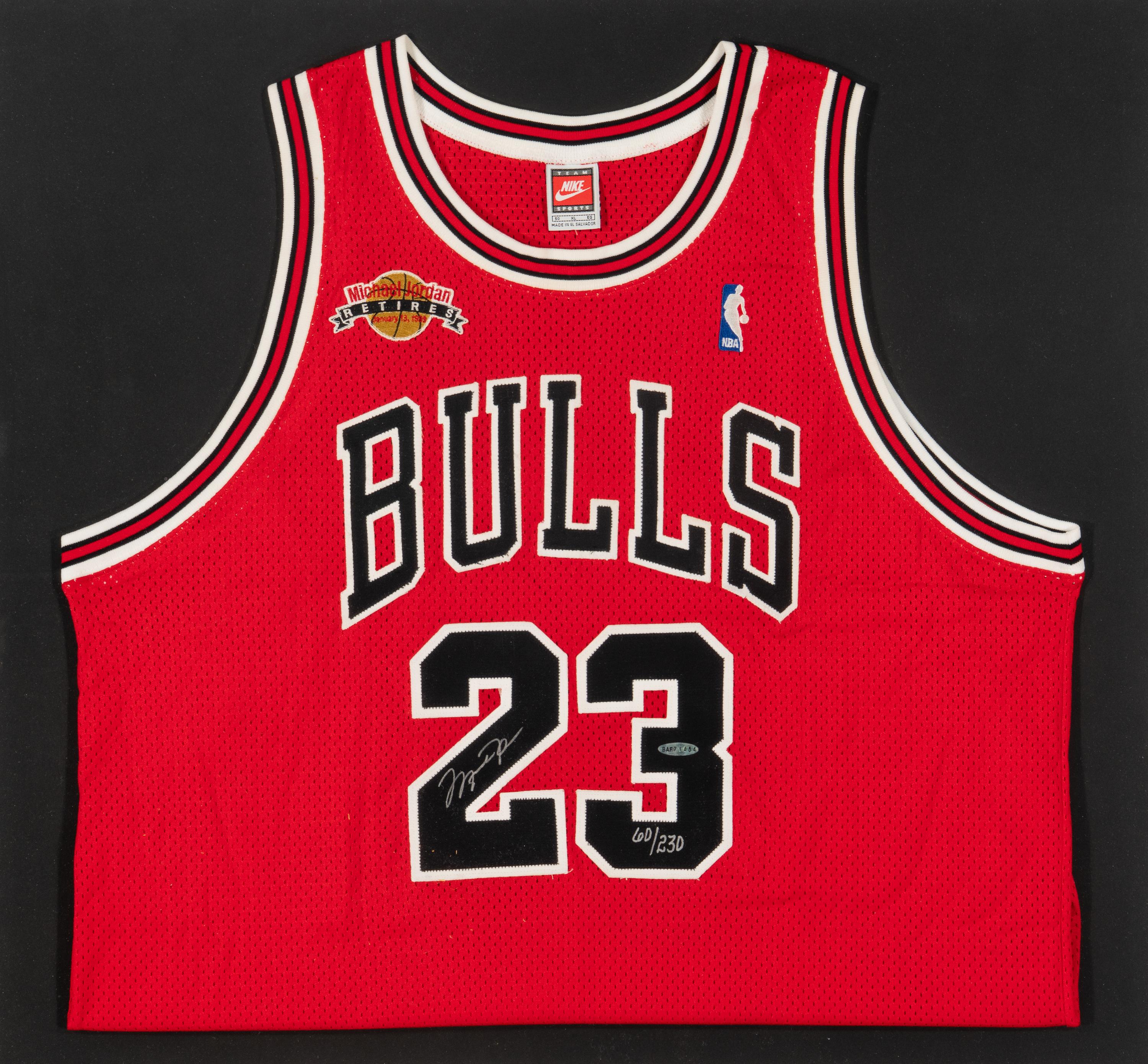 A Michael Jordan Signed Autograph Limited Edition 1999 Chicago Bulls Retirement Jersey (Upper Deck Authenticated)