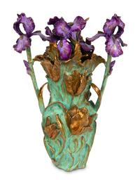 A William Ravenscroft Sharles Bronze Iris Vase