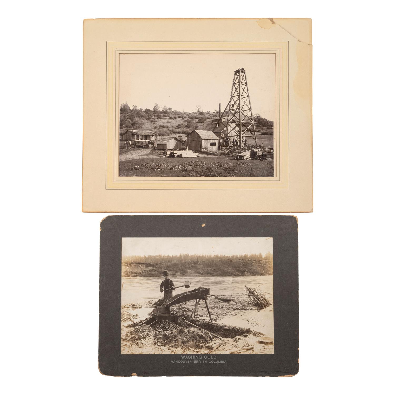 [MINING]. A group of early photographs and ephemera related to mining in the western United States, Canada, and Alaska, comprising: