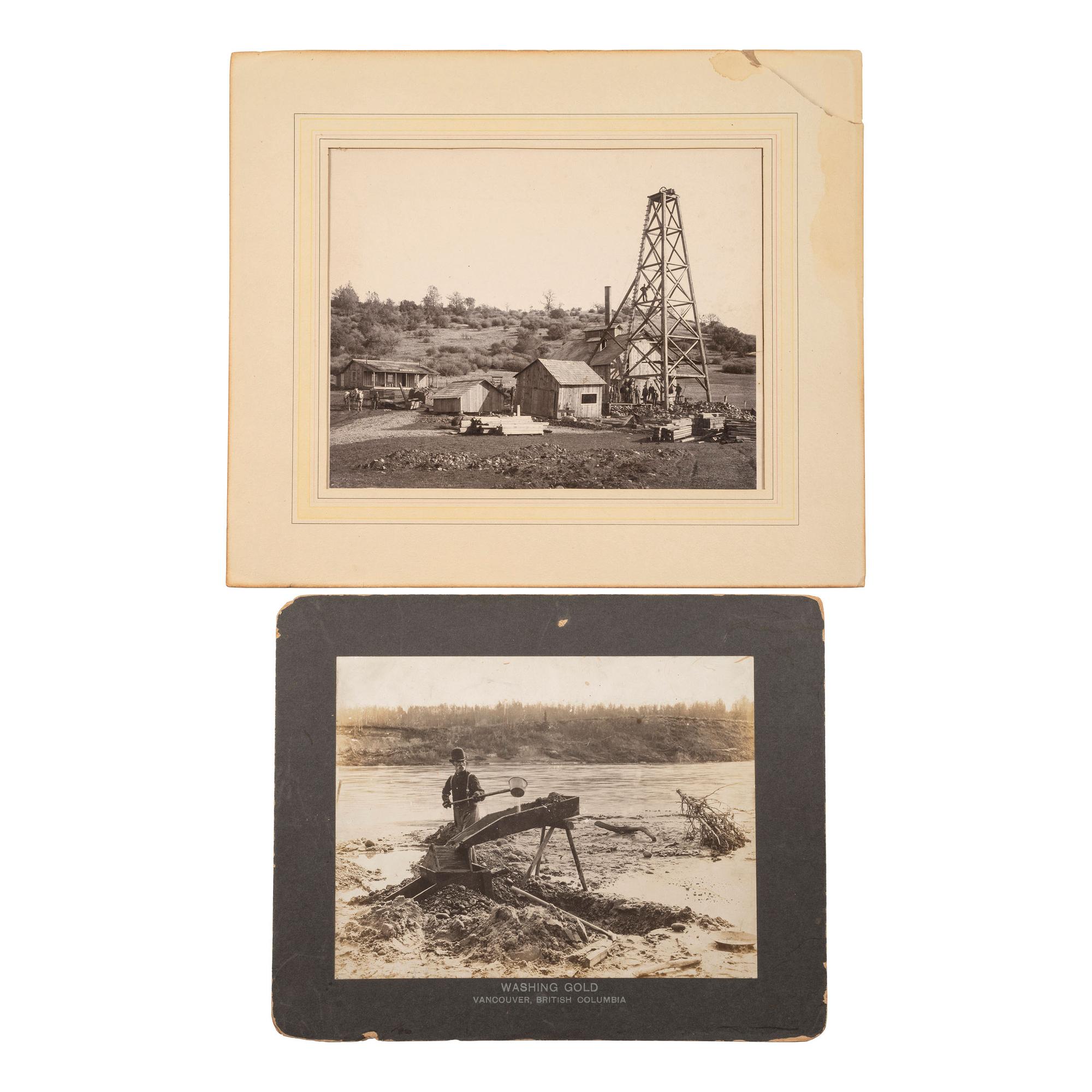 [MINING]. A group of early photographs and ephemera related to mining in the western United States, Canada, and Alaska, comprising: