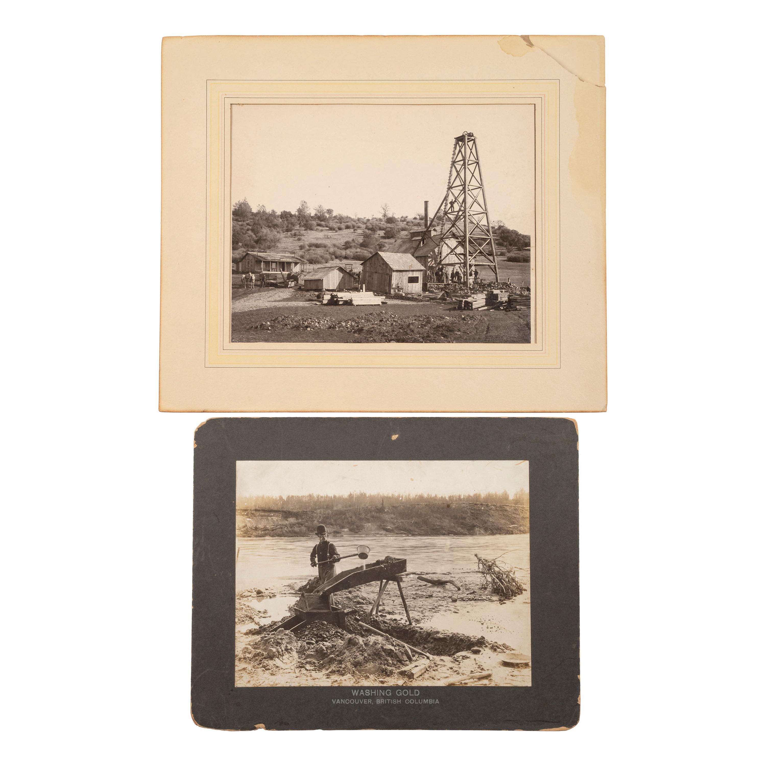 [MINING]. A group of early photographs and ephemera related to mining in the western United States, Canada, and Alaska, comprising: