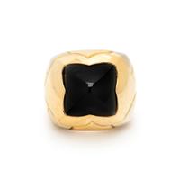 BULGARI, YELLOW GOLD AND ONYX RING