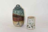 A Collection of Five Haeger Pottery Stoneware Articles Height of tallest 13 inches.