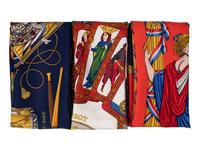 Three Hermès 90cm Silk Scarves