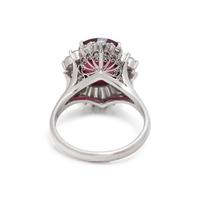 RED SPINEL AND DIAMOND RING