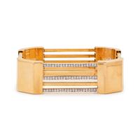 YELLOW GOLD AND DIAMOND BANGLE BRACELET