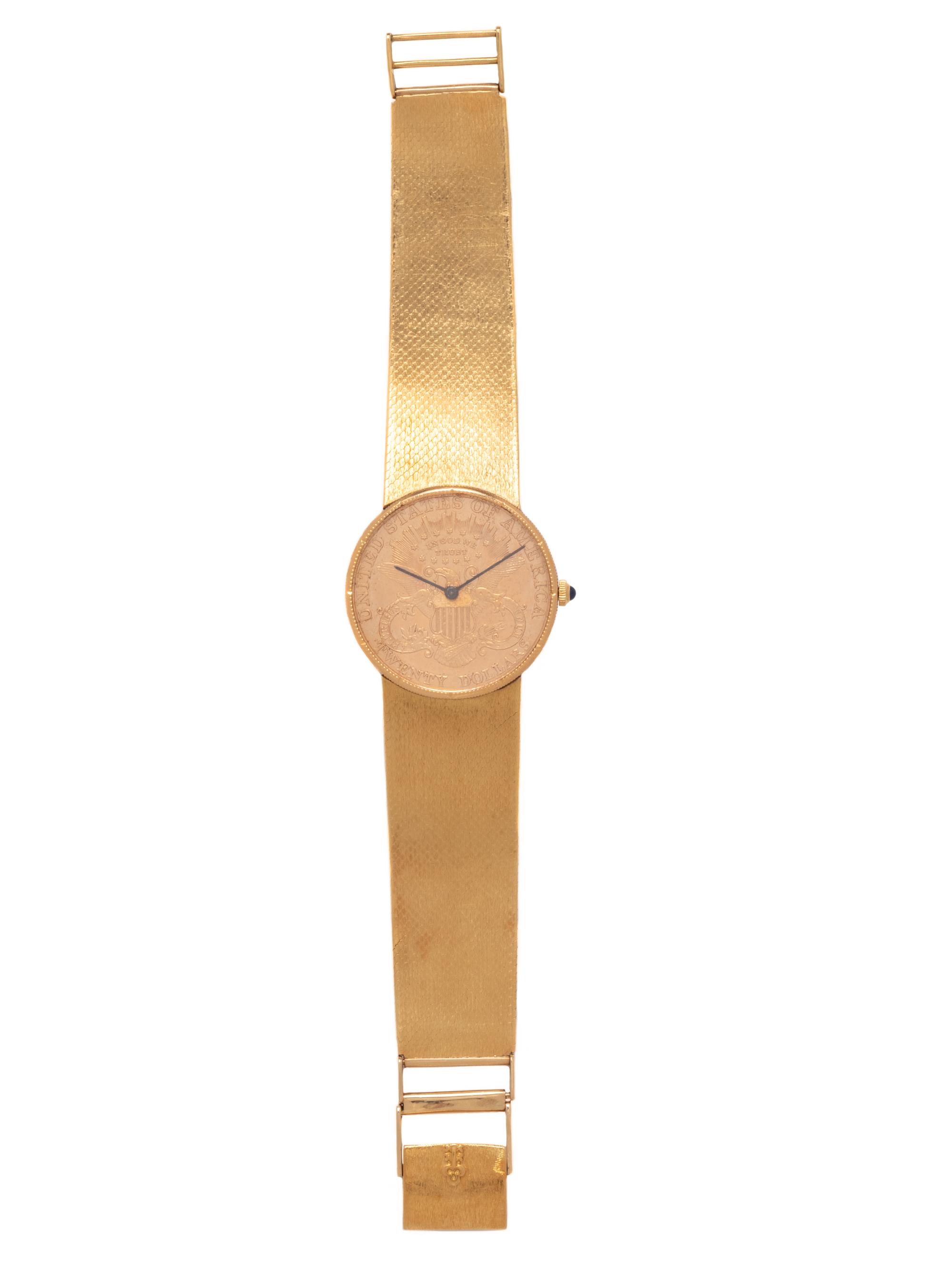 18K YELLOW GOLD US $20 COIN WATCH