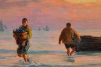 Unloading the Fish at Sunset , 1904