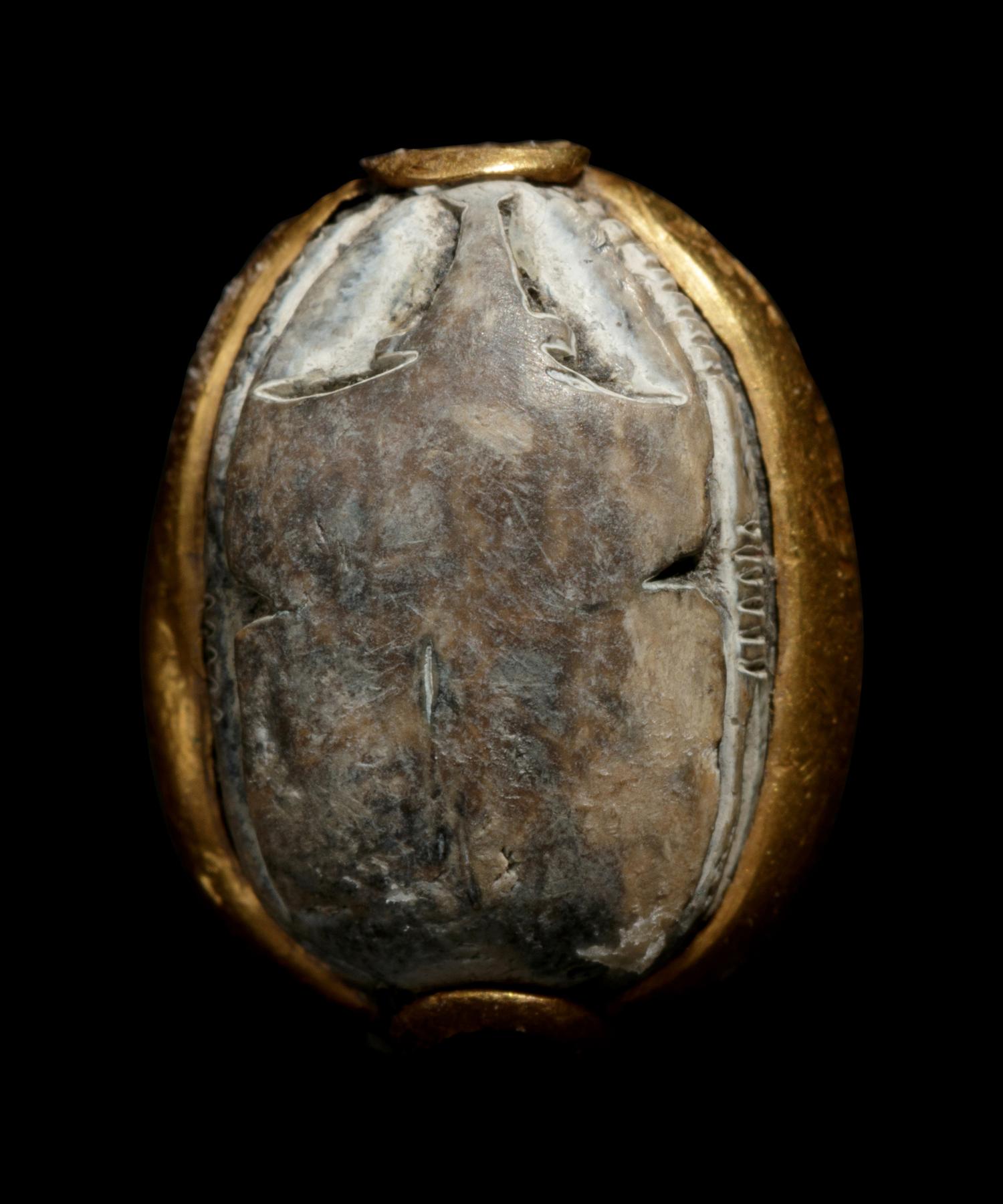 Three Egyptian Steatite and Faience Scarabs