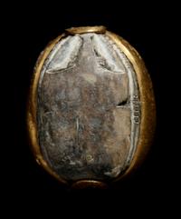 Three Egyptian Steatite and Faience Scarabs