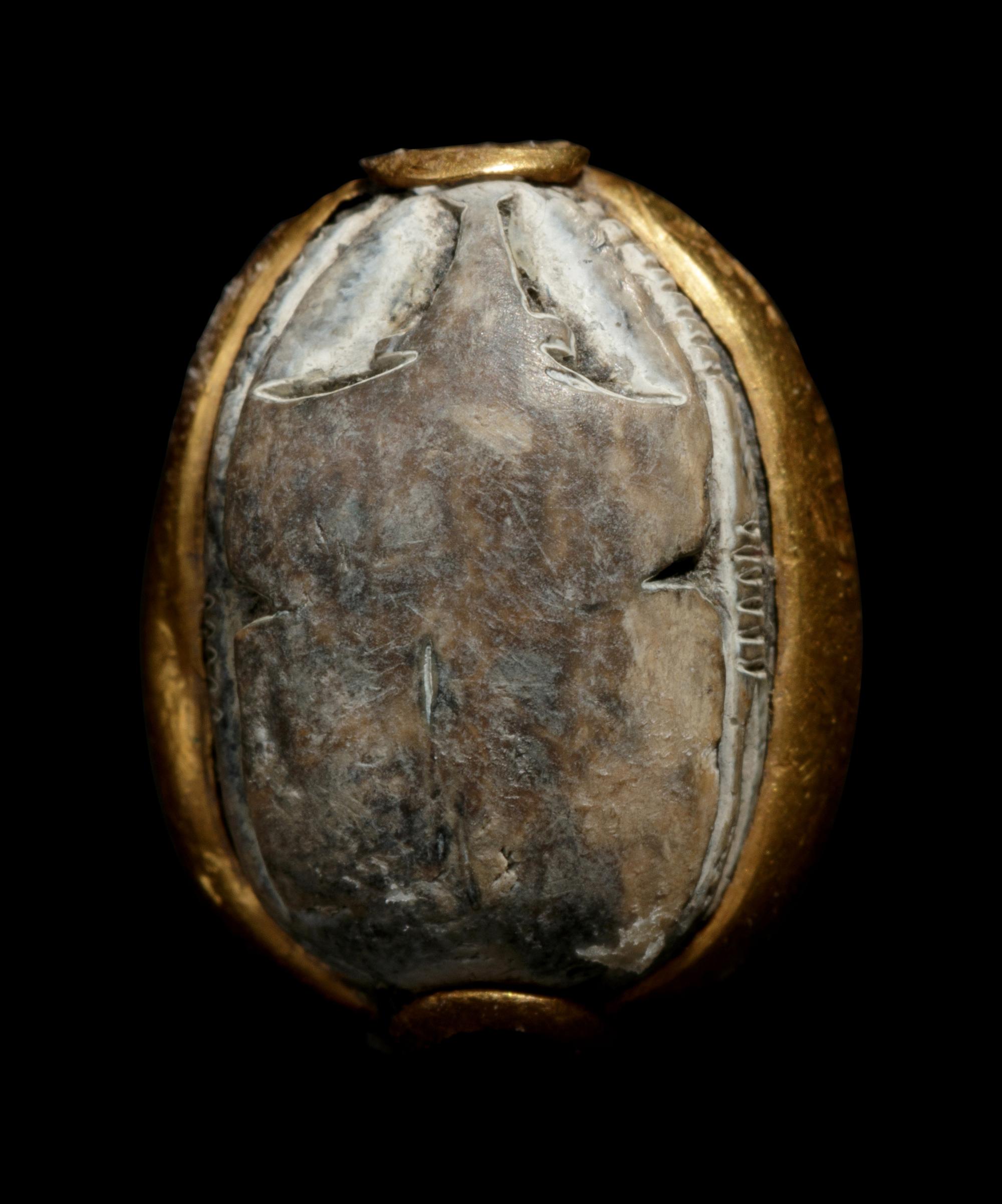 Three Egyptian Steatite and Faience Scarabs