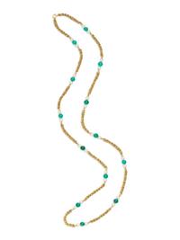 CULTURED PEARL AND CHRYSOPRASE NECKLACE