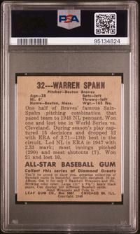 A 1948 Leaf Warren Spahn Rookie Baseball Card (PSA 4.5 VG-EX+)