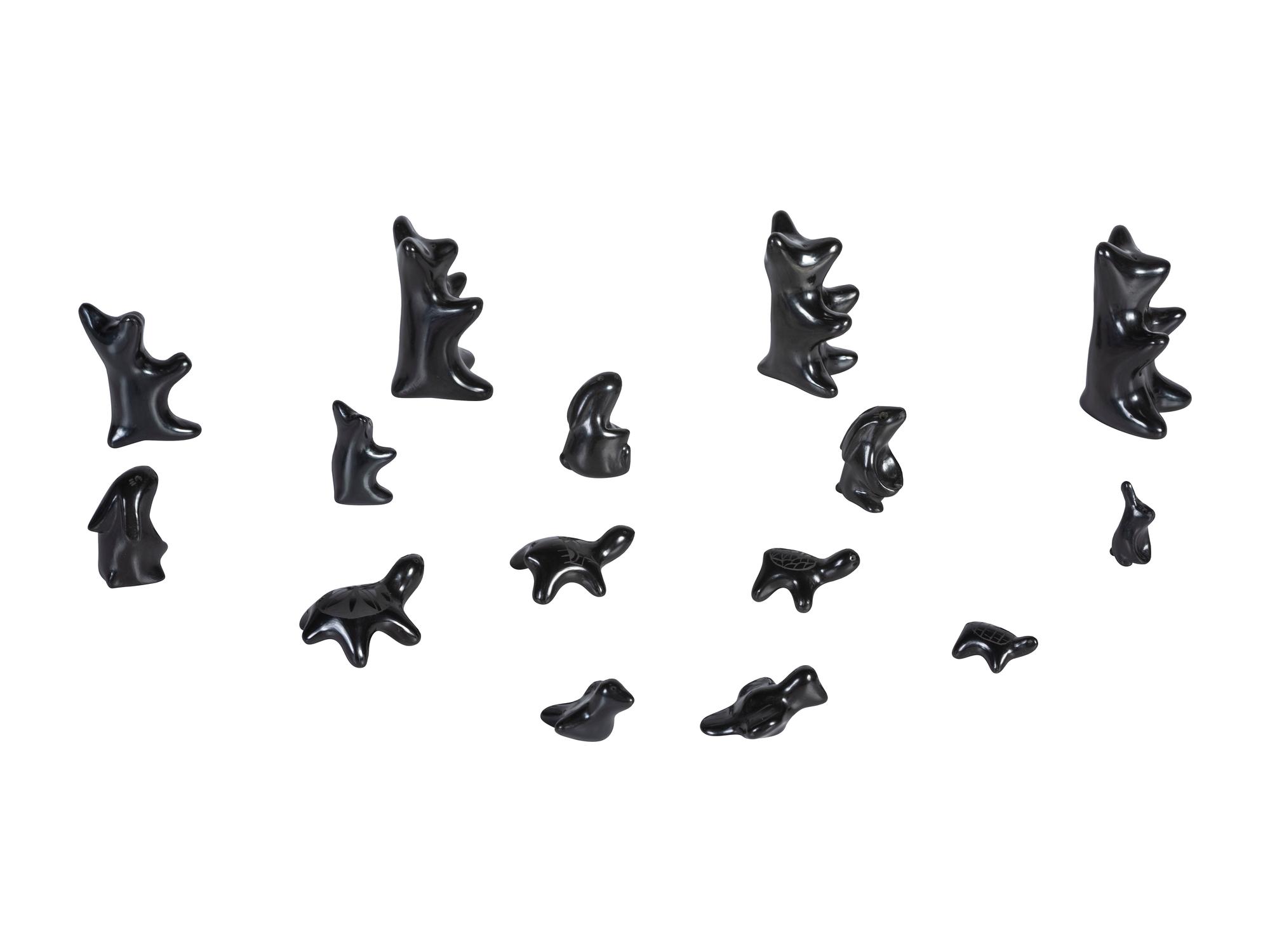 Assortment of Blackware Pottery Animals