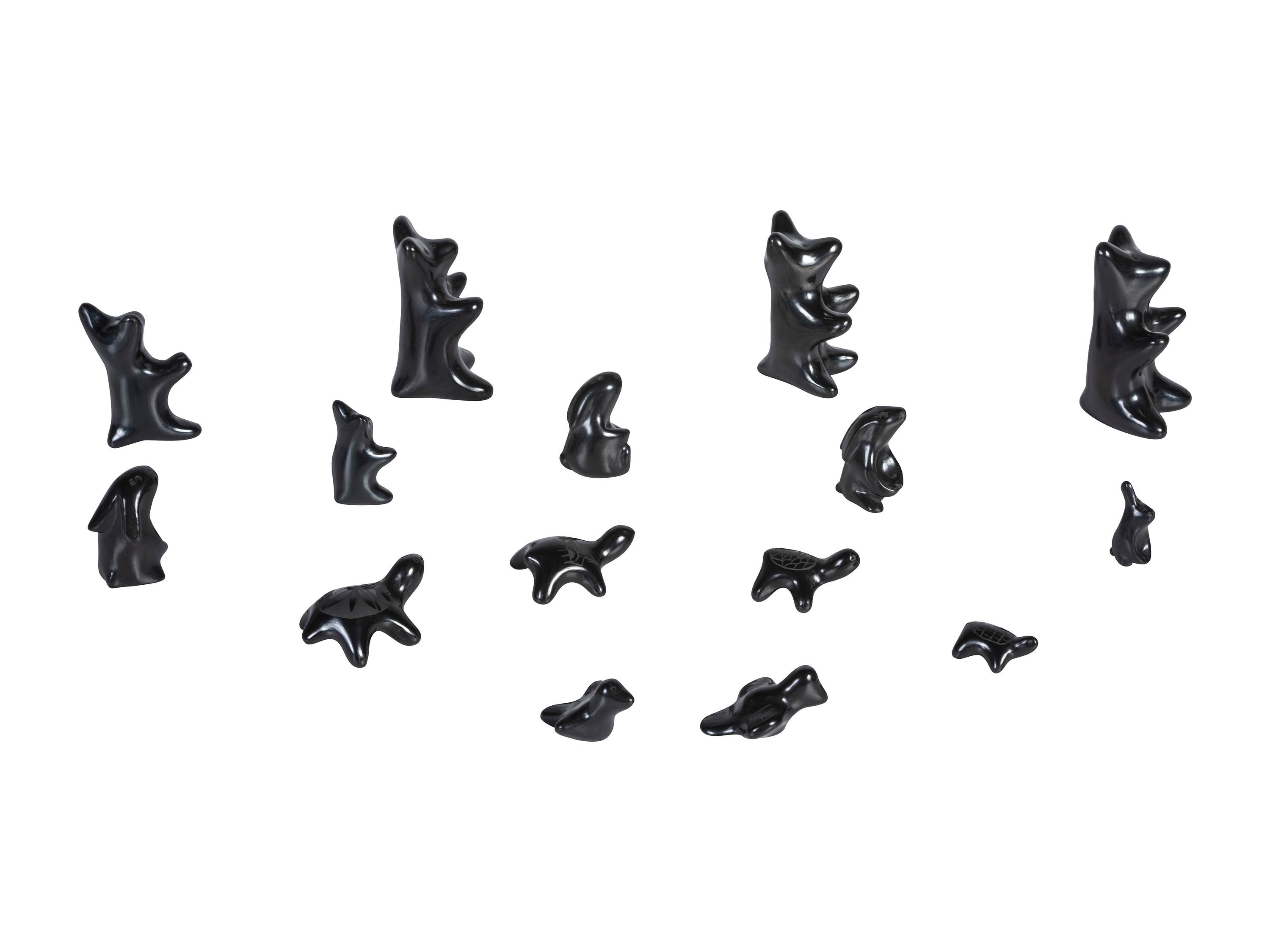 Assortment of Blackware Pottery Animals