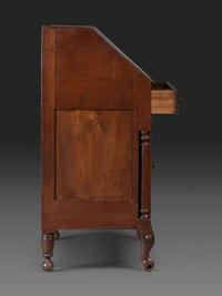 A Late Federal String Inlaid Walnut Slant-Front Secretary Desk