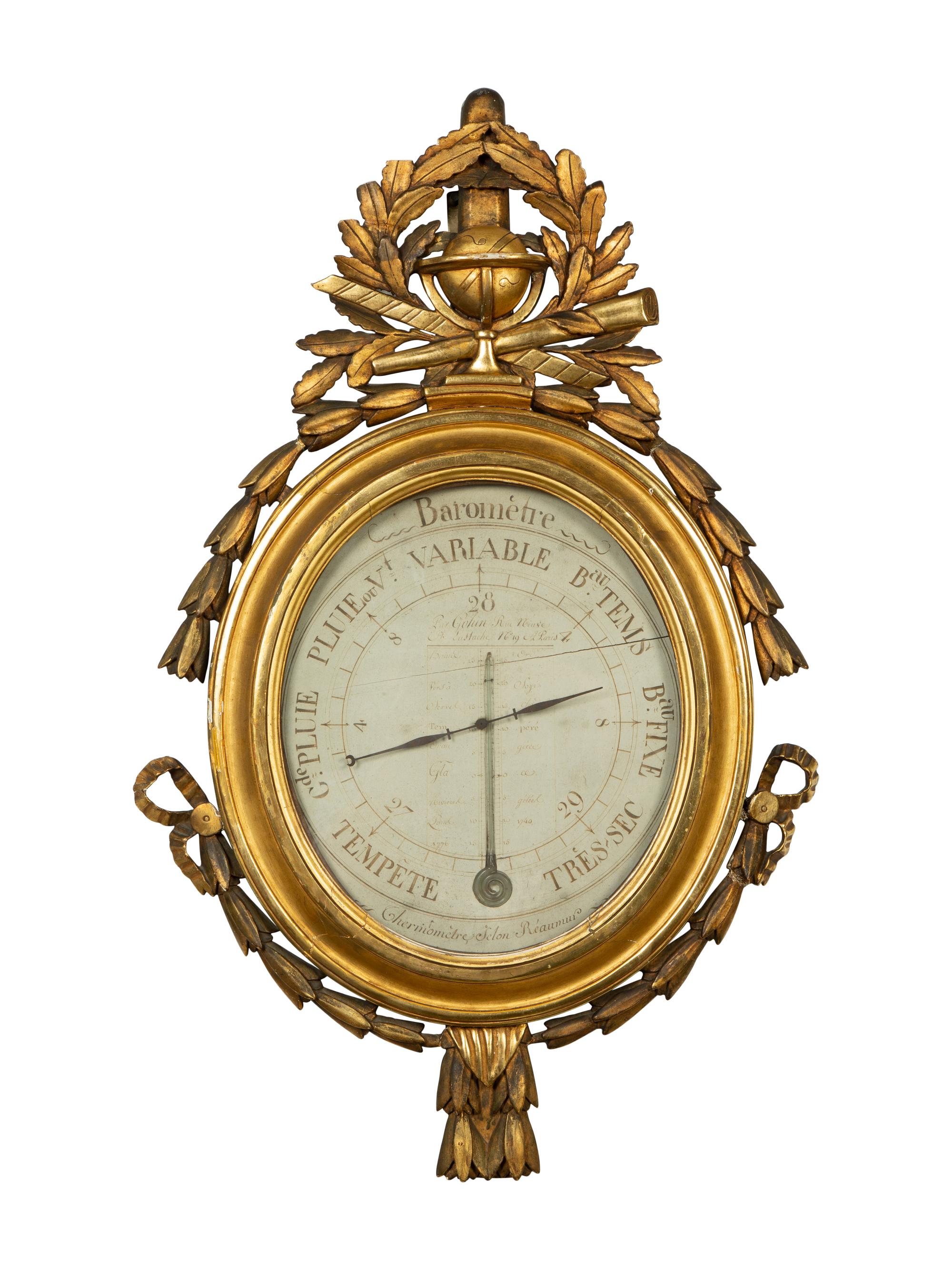 A French Empire Giltwood Barometer/Thermometer — 18TH/19TH CENTURY