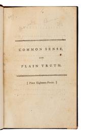 [Americana] (Paine, Thomas). Common Sense; Addressed to the Inhabitants of America...