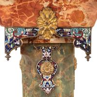 A French Onyx and Champlevé Mounted Pedestal